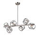 Artcraft - AC11567NB - Six Light Island Pendant - Sorrento - Matte Black & Satin Nickel