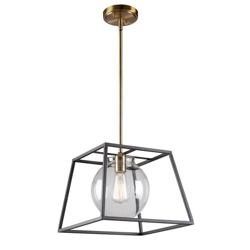 Bridgetown One Light Pendant Black & Harvest Brass