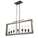 Artcraft - AC11657BK - Seven Light Island Pendant - Gatehouse - Beach Wood & Black