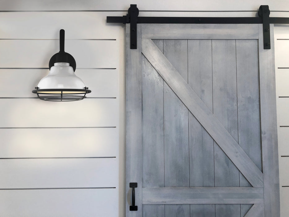 Nuvo Lighting - 60-7022 - One Light Outdoor Wall Mount - Newbridge - Gloss White / Textured Black