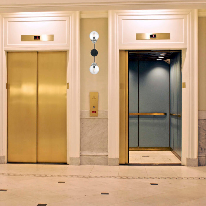 Nuvo Lighting - 60-7132 - Two Light Wall Sconce - Axis - Matte Black / Brushed Nickel