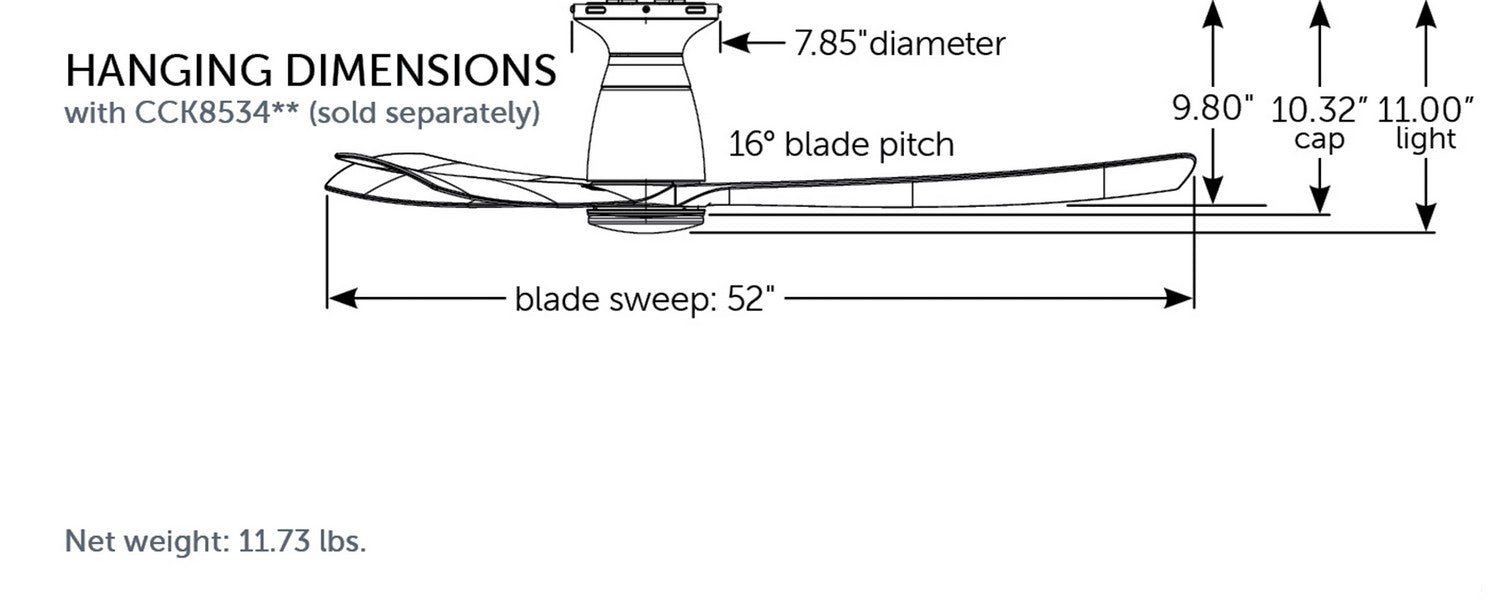 Fanimation - FPD8534DZ - 52 Inches Ceiling Fan - Kute 52 - Dark Bronze