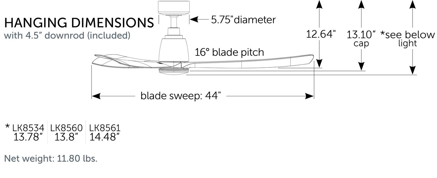 Fanimation - FPD8547GR - 44 Inches Ceiling Fan - Kute 44 - Matte Greige