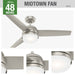 Hunter - 54212 - 48 InchesCeiling Fan - Midtown - Matte Nickel