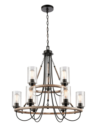 Paladin Nine Light Chandelier Matte Black