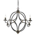 Golden - 0830-4 ABI - Four Light Chandelier - Caspian - Antique Black Iron