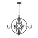 Golden - 0830-4 ABI - Four Light Chandelier - Caspian - Antique Black Iron