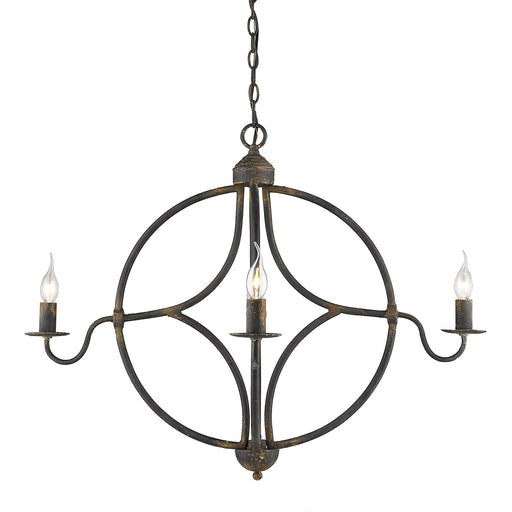Caspian Four Light Chandelier Antique Black Iron