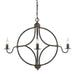 Golden - 0830-4 ABI - Four Light Chandelier - Caspian - Antique Black Iron