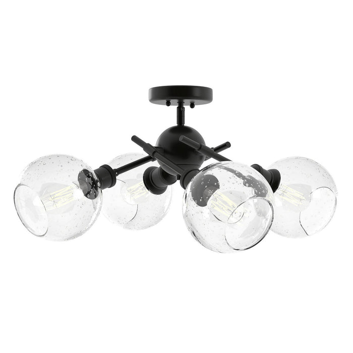 Golden - 1945-SF BLK-GLOBE-SD - Four Light Semi-Flush Mount - Axel - Matte Black