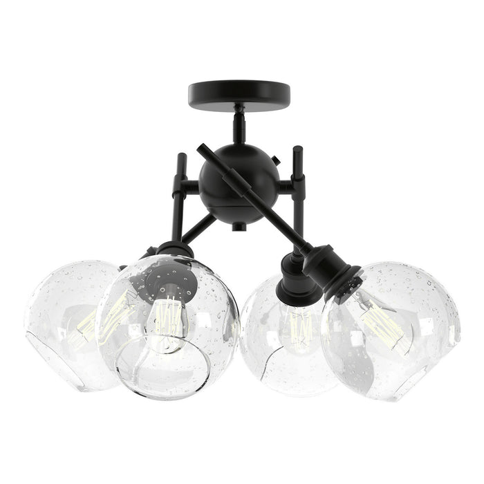 Golden - 1945-SF BLK-GLOBE-SD - Four Light Semi-Flush Mount - Axel - Matte Black