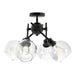 Golden - 1945-SF BLK-GLOBE-SD - Four Light Semi-Flush Mount - Axel - Matte Black