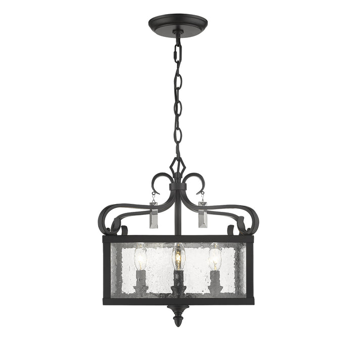 Golden - 2049-SF BLK - Four Light Semi-Flush Mount - Valencia - Matte Black