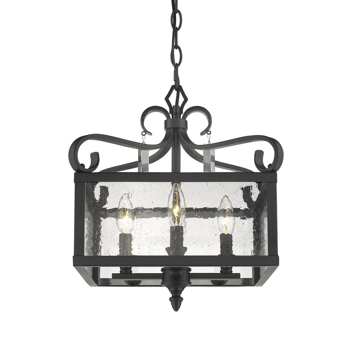 Golden - 2049-SF BLK - Four Light Semi-Flush Mount - Valencia - Matte Black