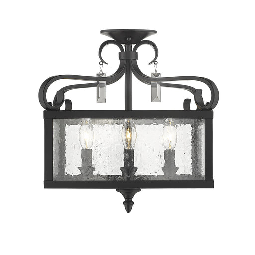 Valencia Four Light Semi-Flush Mount Matte Black
