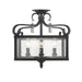 Golden - 2049-SF BLK - Four Light Semi-Flush Mount - Valencia - Matte Black
