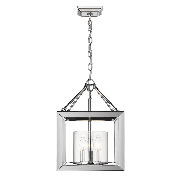 Golden - 2074-M3 CH-CLR - Three Light Mini Chandelier - Smyth - Chrome