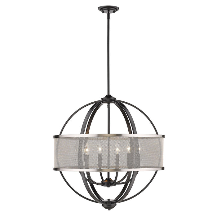 Golden - 3167-6 BLK-PW - Six Light Chandelier - Colson - Matte Black