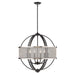 Golden - 3167-6 BLK-PW - Six Light Chandelier - Colson - Matte Black