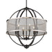 Golden - 3167-6 BLK-PW - Six Light Chandelier - Colson - Matte Black