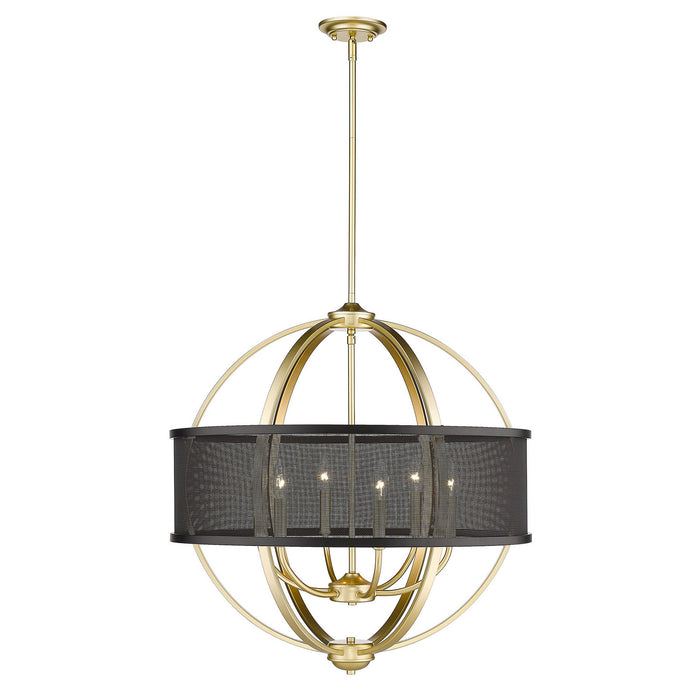 Golden - 3167-6 OG-BLK - Six Light Chandelier - Colson - Olympic Gold