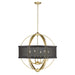 Golden - 3167-6 OG-BLK - Six Light Chandelier - Colson - Olympic Gold