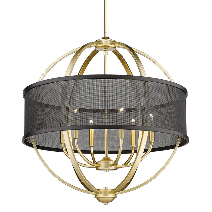 Golden - 3167-6 OG-BLK - Six Light Chandelier - Colson - Olympic Gold