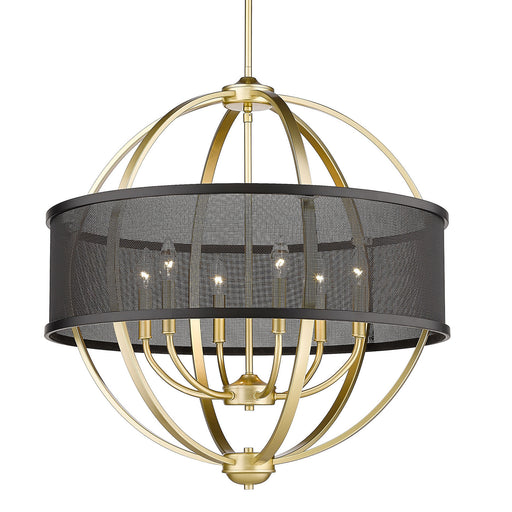 Golden - 3167-6 OG-BLK - Six Light Chandelier - Colson - Olympic Gold