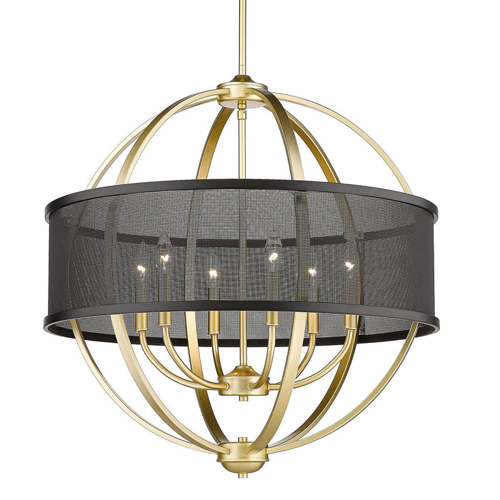 Golden - 3167-6 OG-BLK - Six Light Chandelier - Colson - Olympic Gold