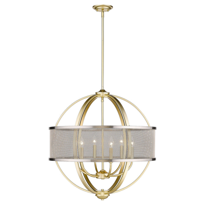 Golden - 3167-6 OG-PW - Six Light Chandelier - Colson - Olympic Gold