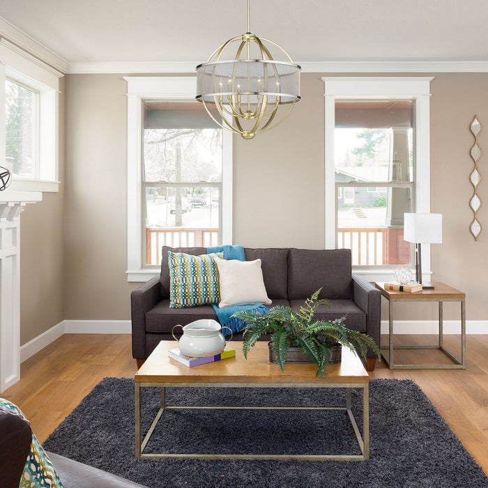 Golden - 3167-6 OG-PW - Six Light Chandelier - Colson - Olympic Gold