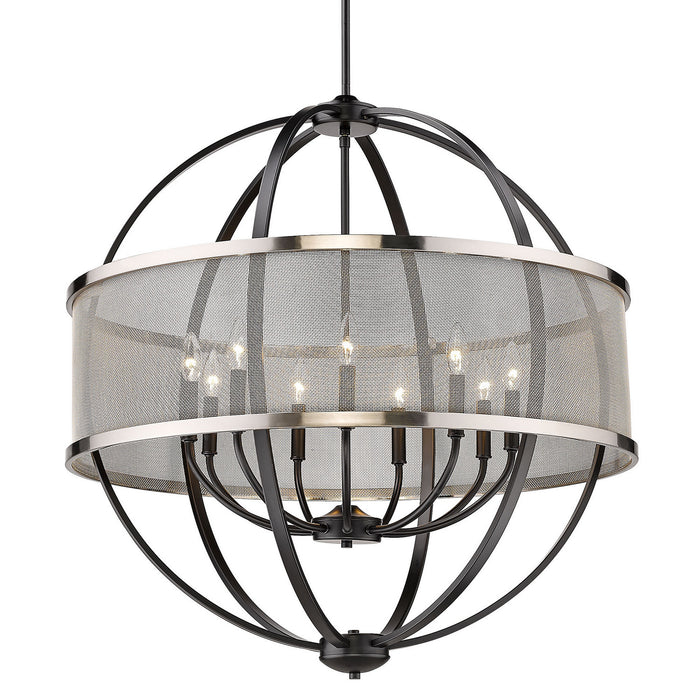 Golden - 3167-9 BLK-PW - Nine Light Chandelier - Colson - Matte Black