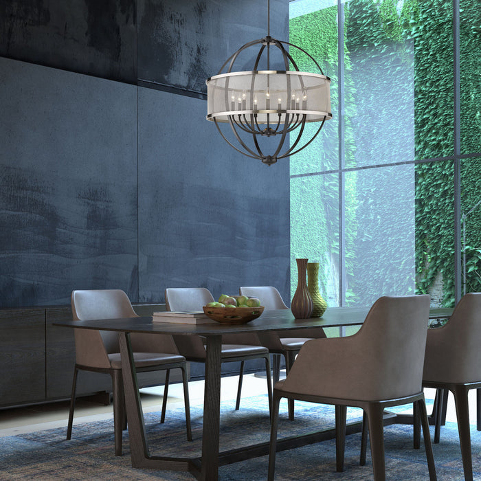 Golden - 3167-9 BLK-PW - Nine Light Chandelier - Colson - Matte Black