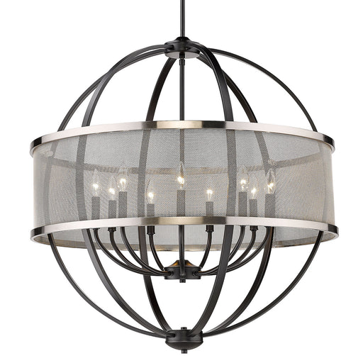 Golden - 3167-9 BLK-PW - Nine Light Chandelier - Colson - Matte Black