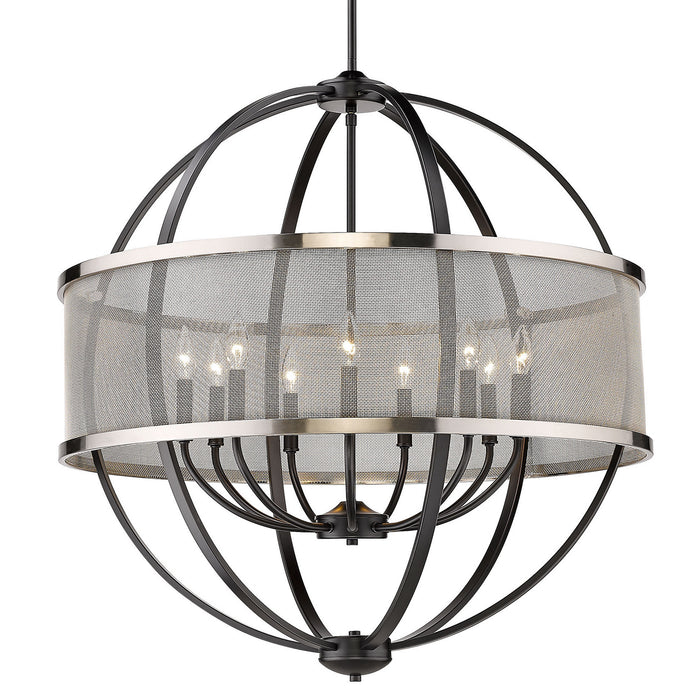 Golden - 3167-9 BLK-PW - Nine Light Chandelier - Colson - Matte Black