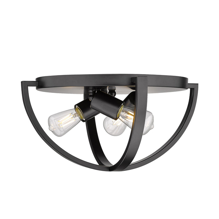 Golden - 3167-FM15 BLK - Three Light Flush Mount - Colson - Matte Black