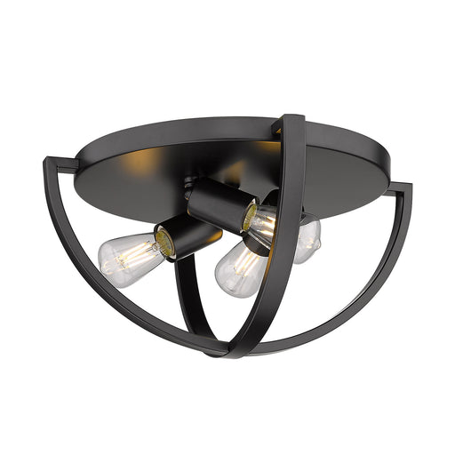 Golden - 3167-FM15 BLK - Three Light Flush Mount - Colson - Matte Black