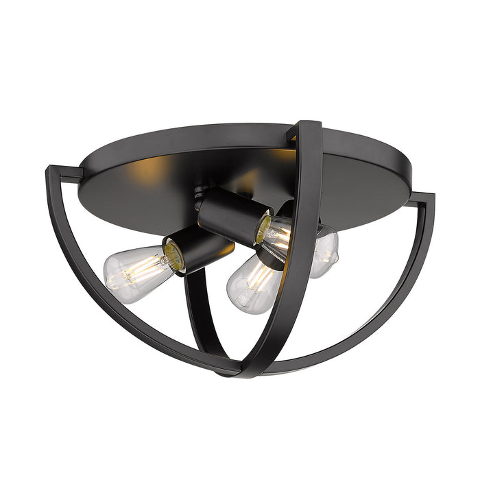 Golden - 3167-FM15 BLK - Three Light Flush Mount - Colson - Matte Black