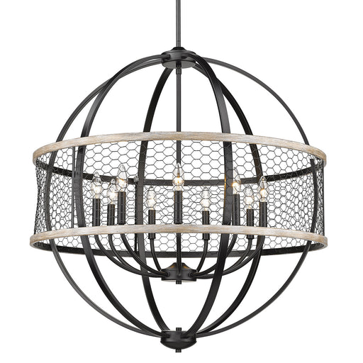 Roost Nine Light Chandelier Matte Black