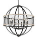 Golden - 3170-9 BLK-CW - Nine Light Chandelier - Roost - Matte Black