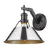 Golden - 3306-1W BLK-CH - One Light Wall Sconce - Orwell BLK - Matte Black