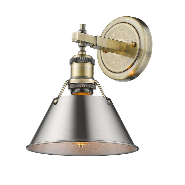 Golden - 3306-BA1 AB-PW - One Light Bath Vanity - Orwell AB - Aged Brass