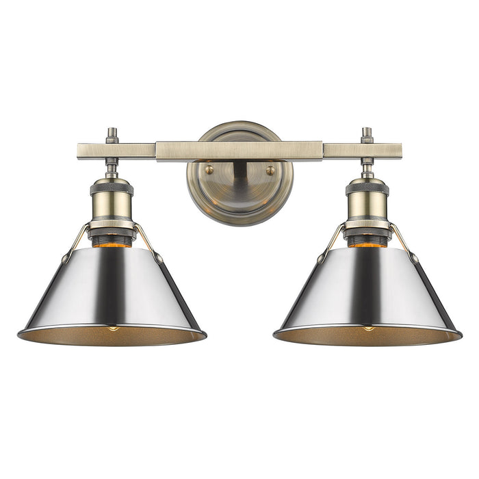 Golden - 3306-BA2 AB-CH - Two Light Bath Vanity - Orwell AB - Aged Brass