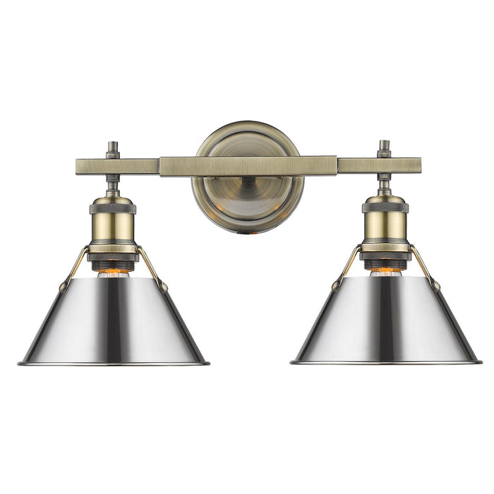 Golden - 3306-BA2 AB-CH - Two Light Bath Vanity - Orwell AB - Aged Brass