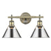 Golden - 3306-BA2 AB-CH - Two Light Bath Vanity - Orwell AB - Aged Brass