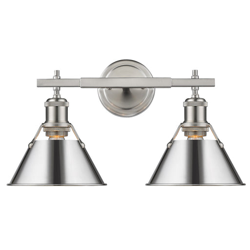 Golden - 3306-BA2 PW-CH - Two Light Bath Vanity - Orwell PW - Pewter