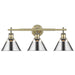 Golden - 3306-BA3 AB-CH - Three Light Bath Vanity - Orwell AB - Aged Brass