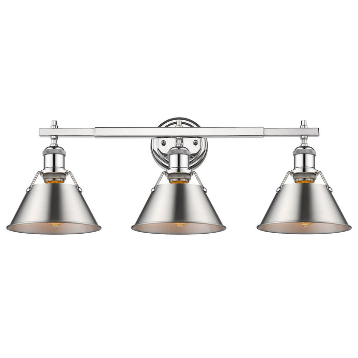 Golden - 3306-BA3 CH-PW - Three Light Bath Vanity - Orwell CH - Chrome