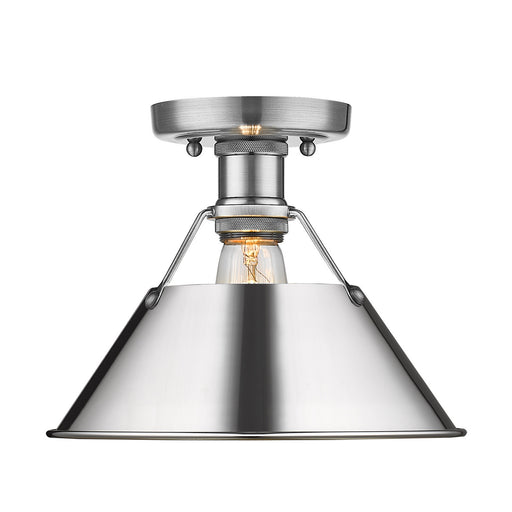 Golden - 3306-FM PW-CH - One Light Flush Mount - Orwell PW - Pewter