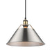 Golden - 3306-L AB-PW - One Light Pendant - Orwell AB - Aged Brass